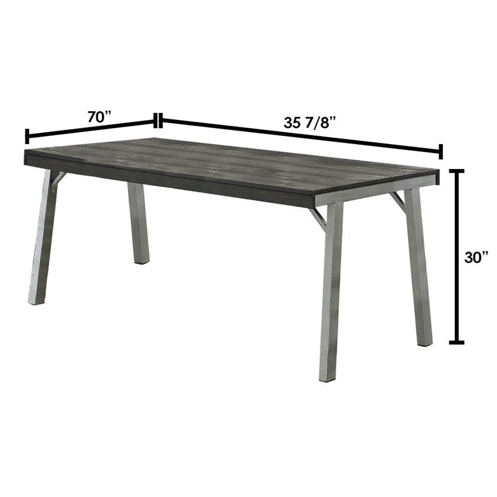 Nunez Dining Table in Black & silver finish