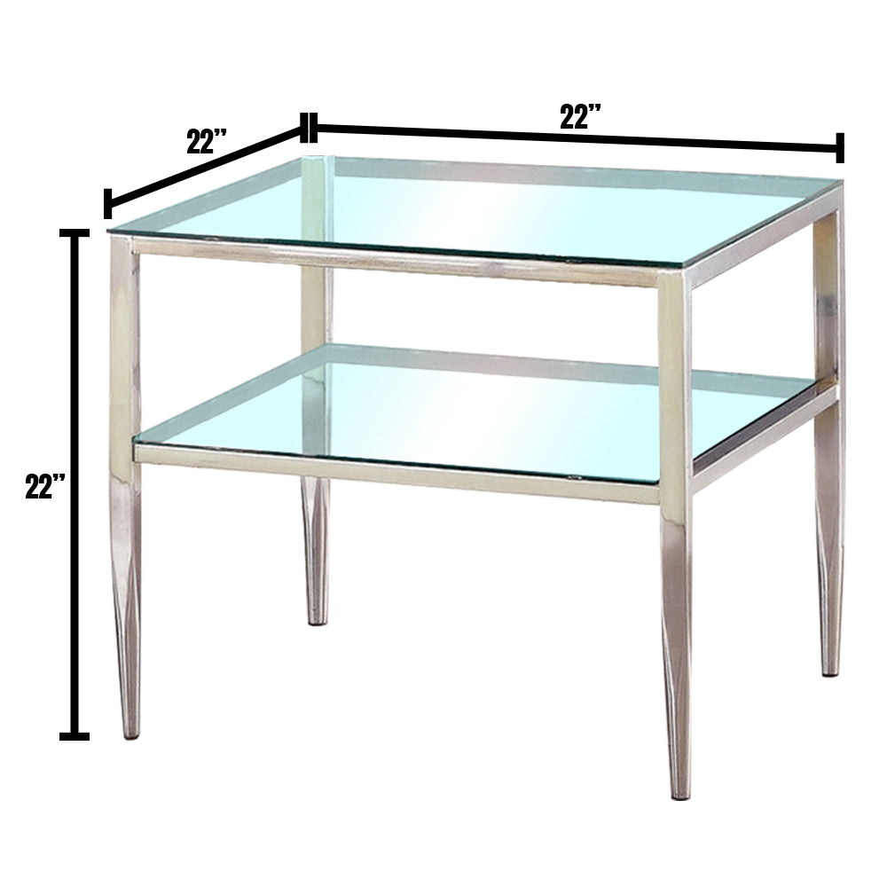 TANIKA End Table, Chrome Chrome