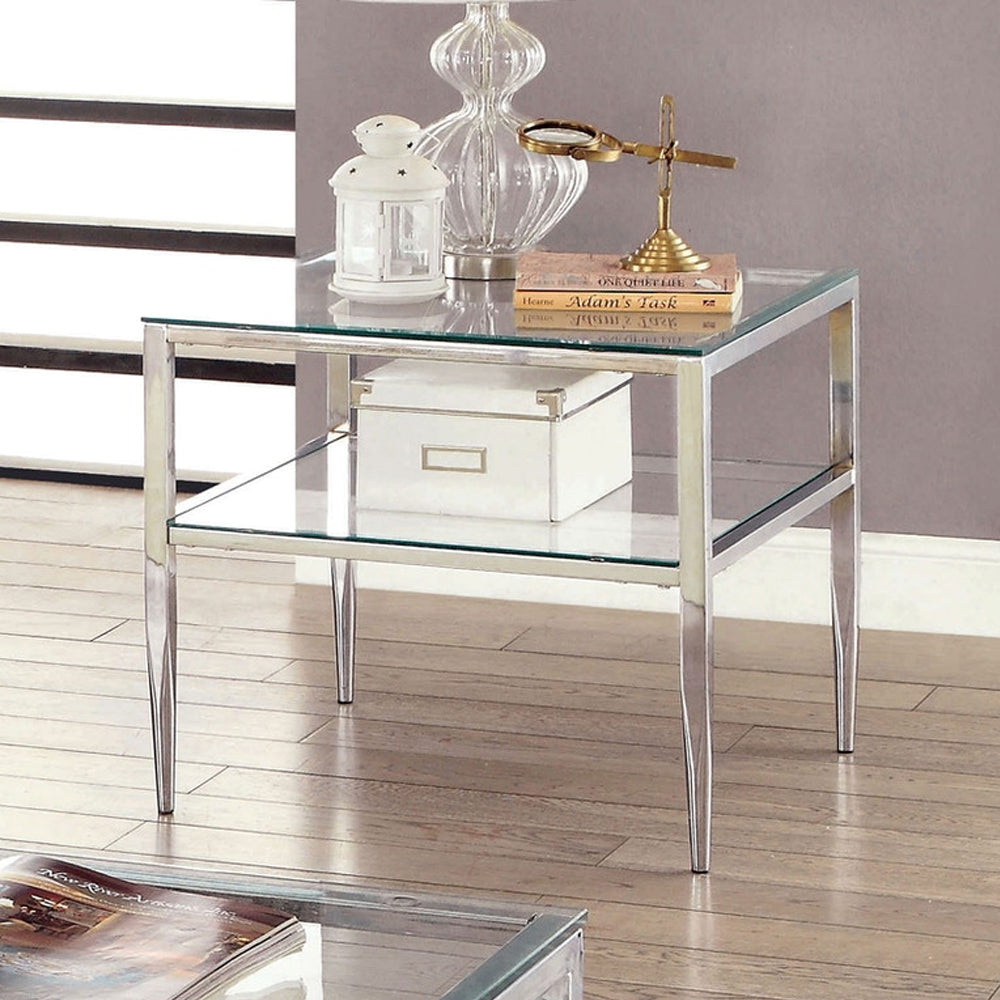 TANIKA End Table, Chrome Chrome