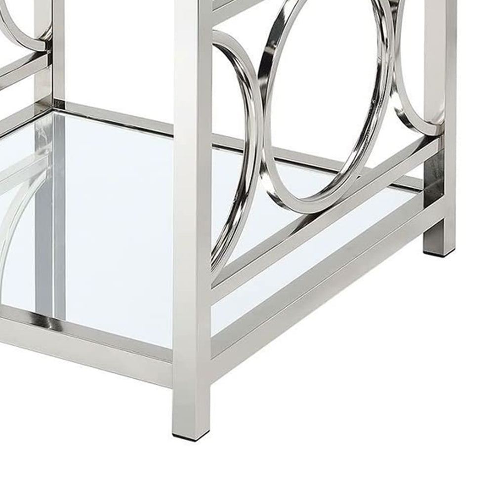 RYLEE End Table, Chrome in Chrome finish