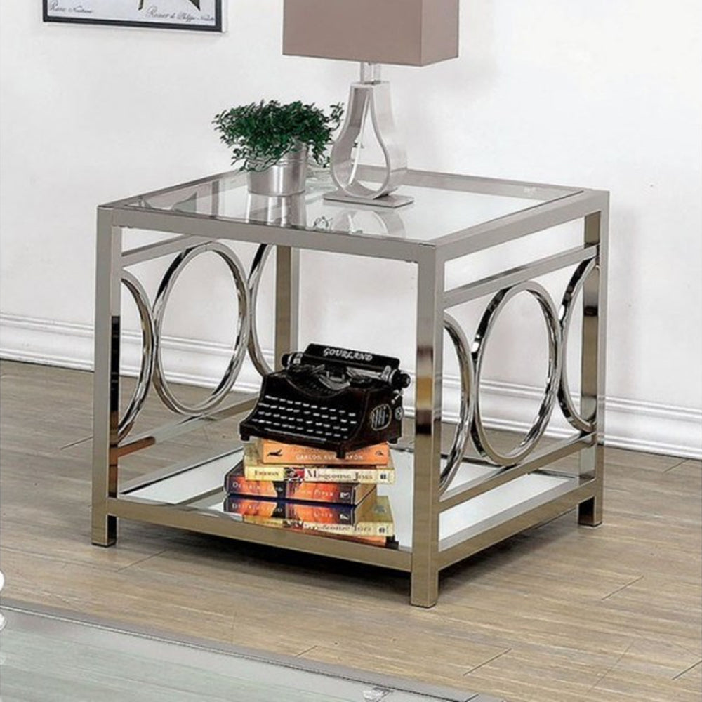 RYLEE End Table, Chrome in Chrome finish
