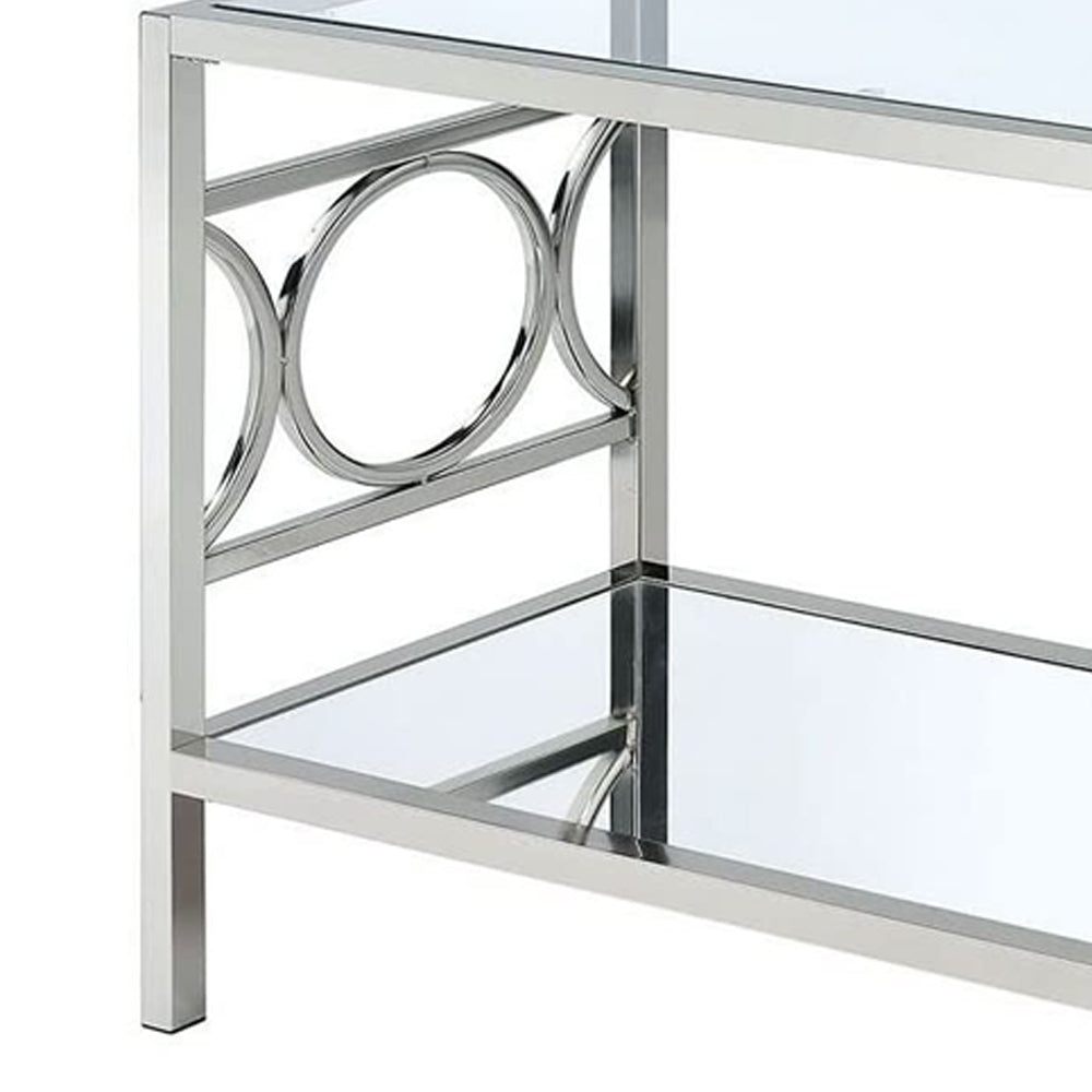 RYLEE Sofa Table, Chrome Chrome