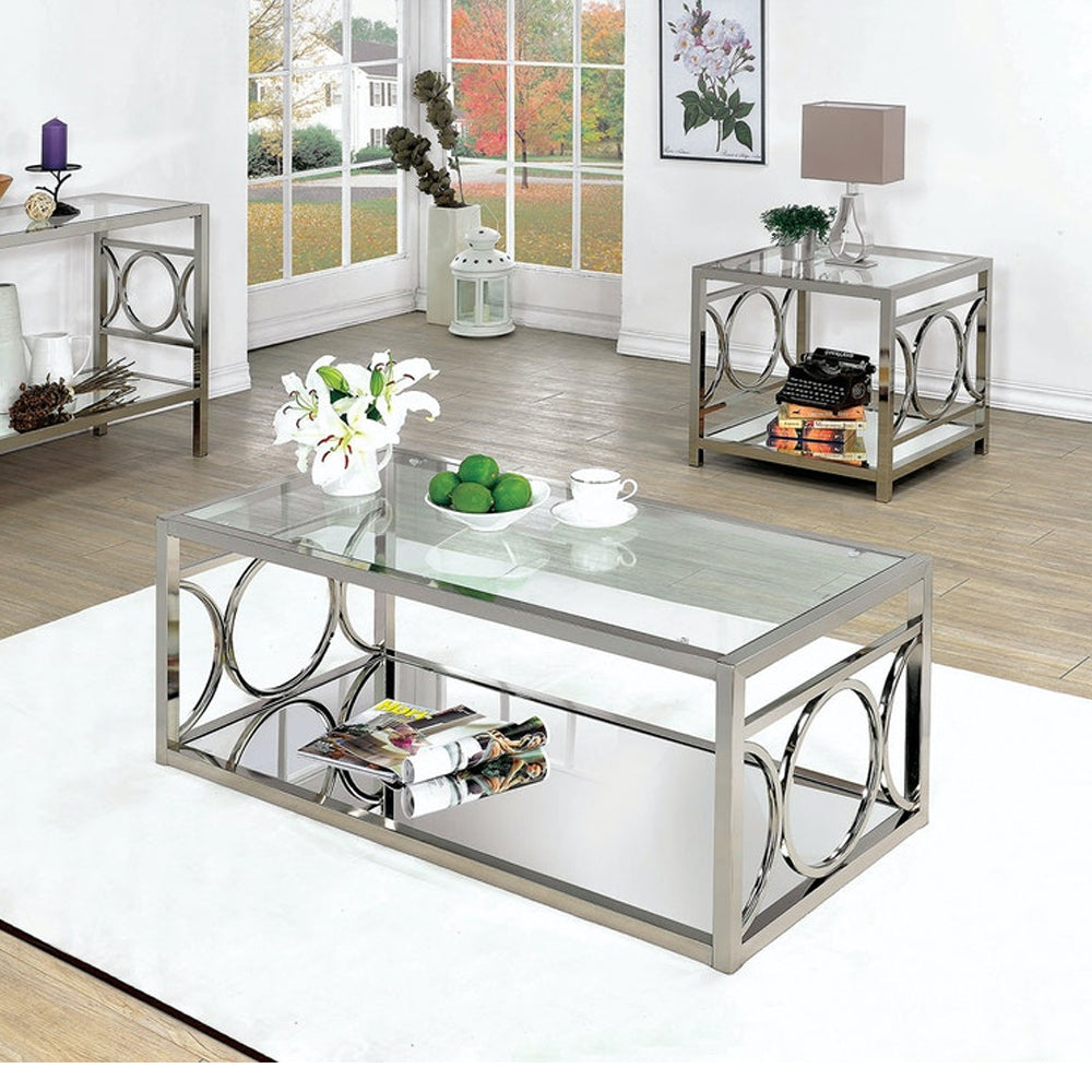 RYLEE Sofa Table, Chrome Chrome
