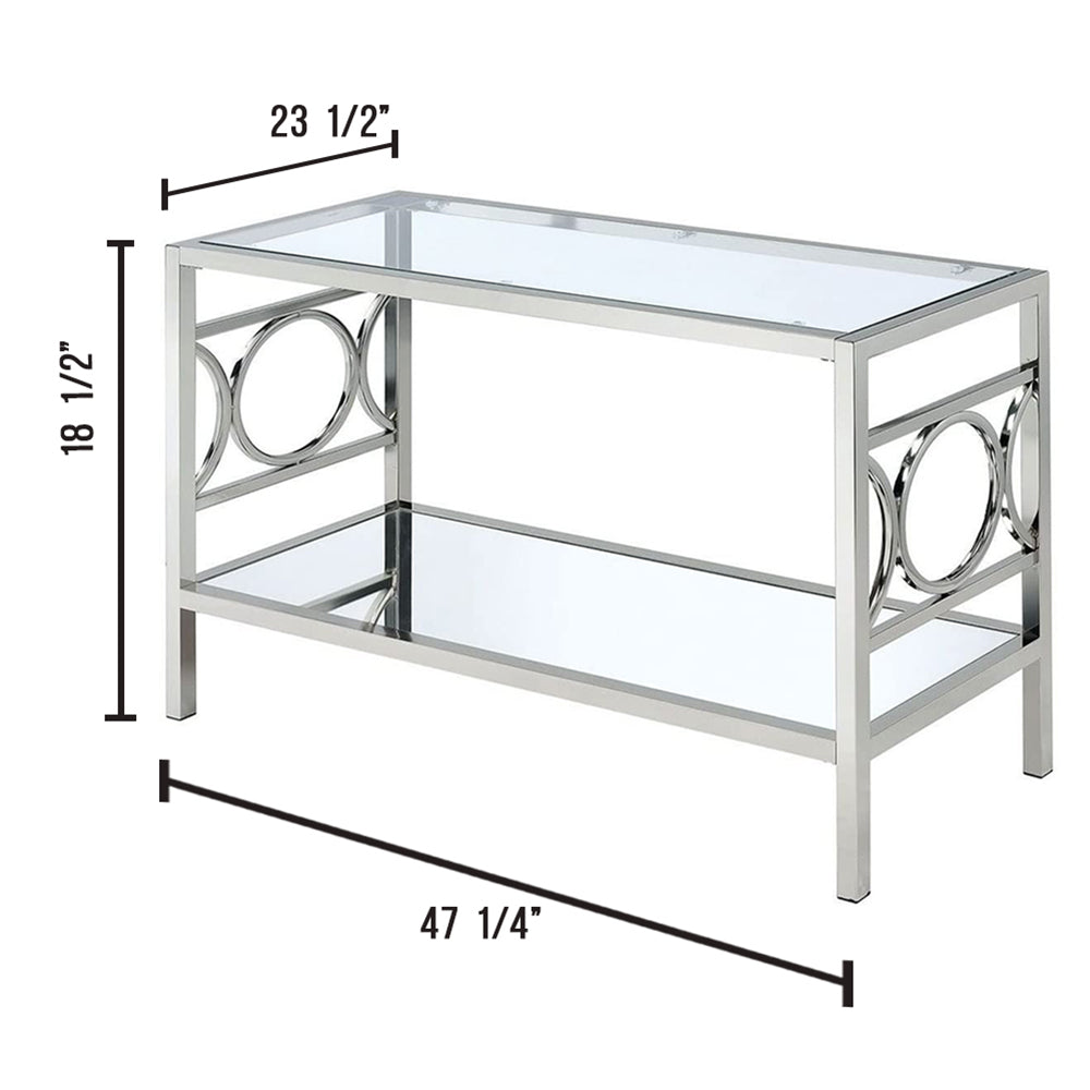 RYLEE Sofa Table, Chrome Chrome
