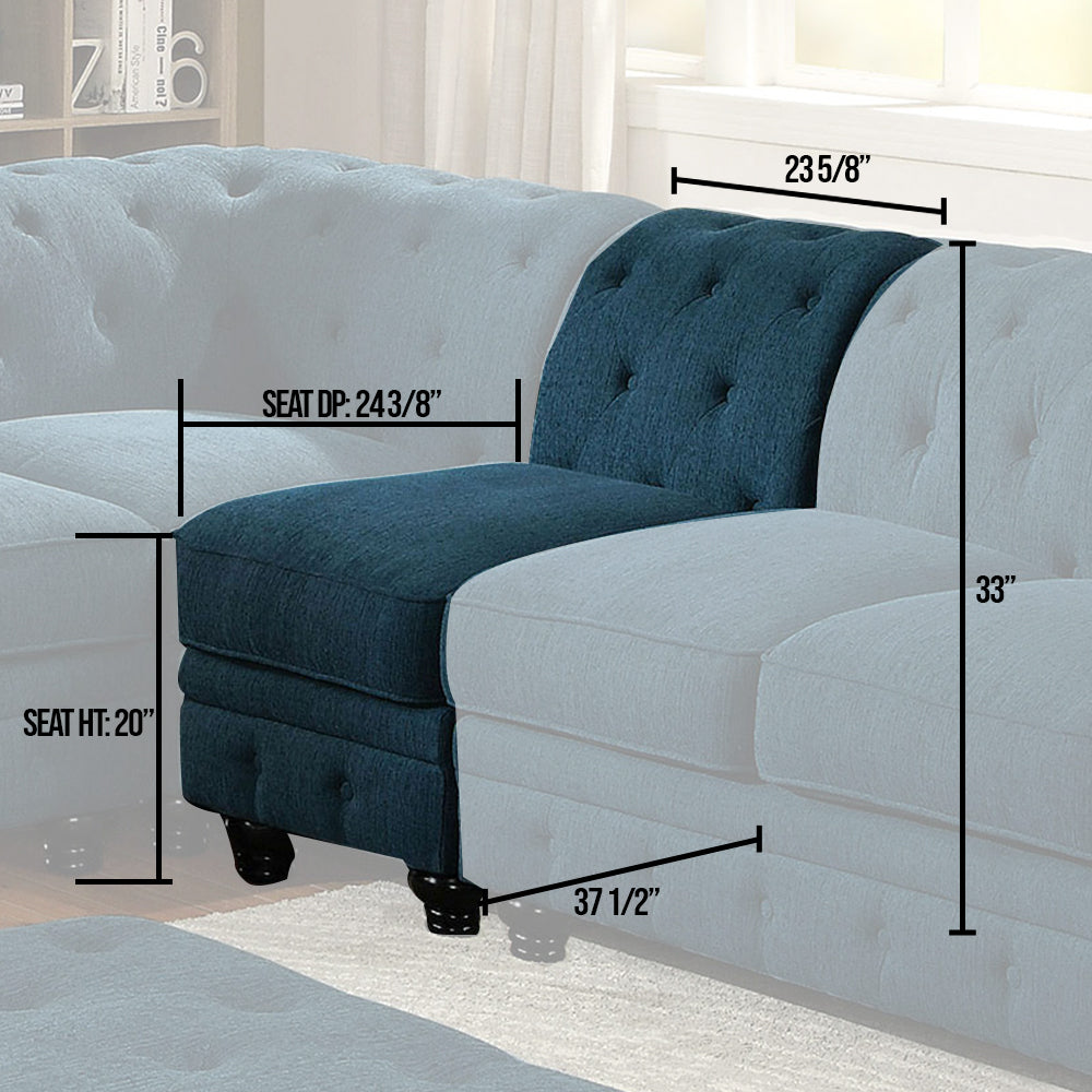 Stanford Chair, Teal Fabric in Dark Teal Finish