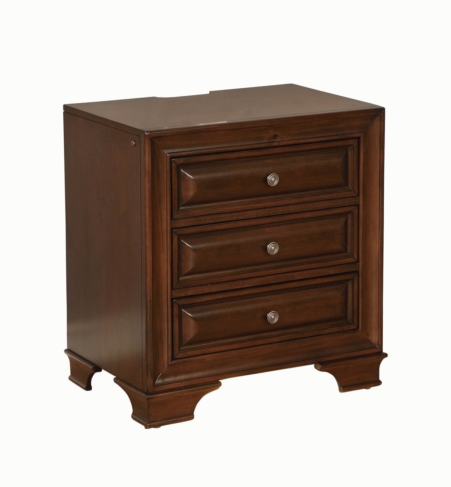 Brandt Night Stand in Brown Cherry Finish