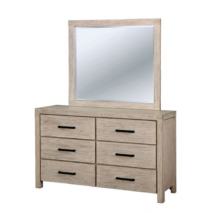 Strasburg Mirror in Wire-Brushed White Finish