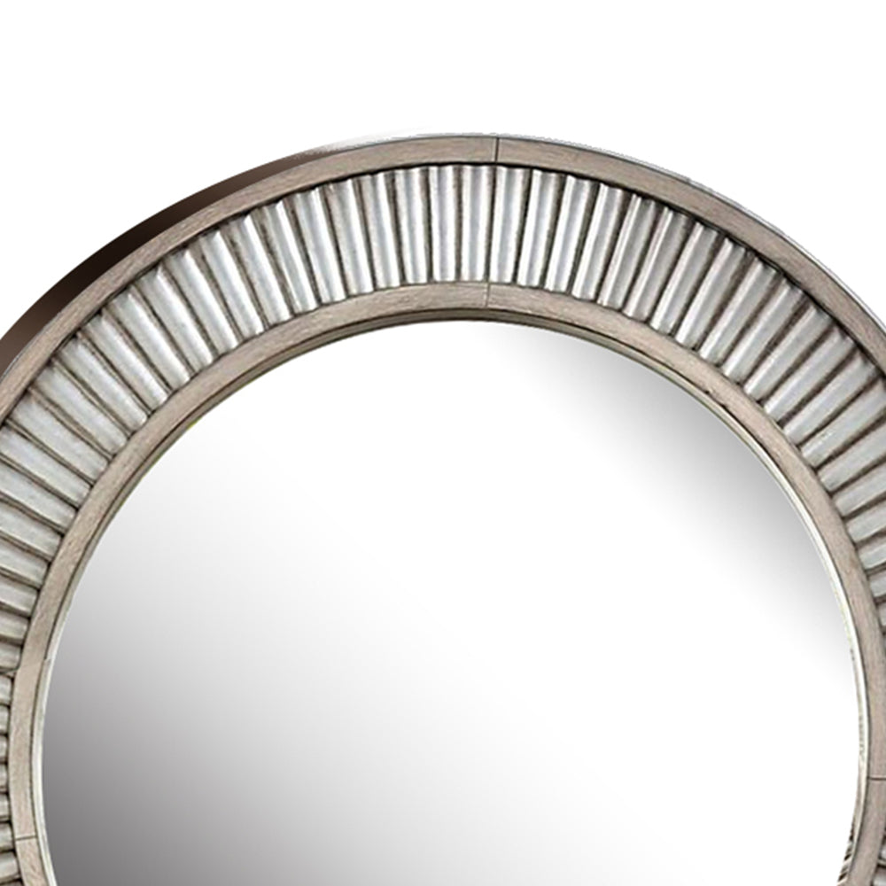 Kamalah Round Mirror in Antique Gray finish