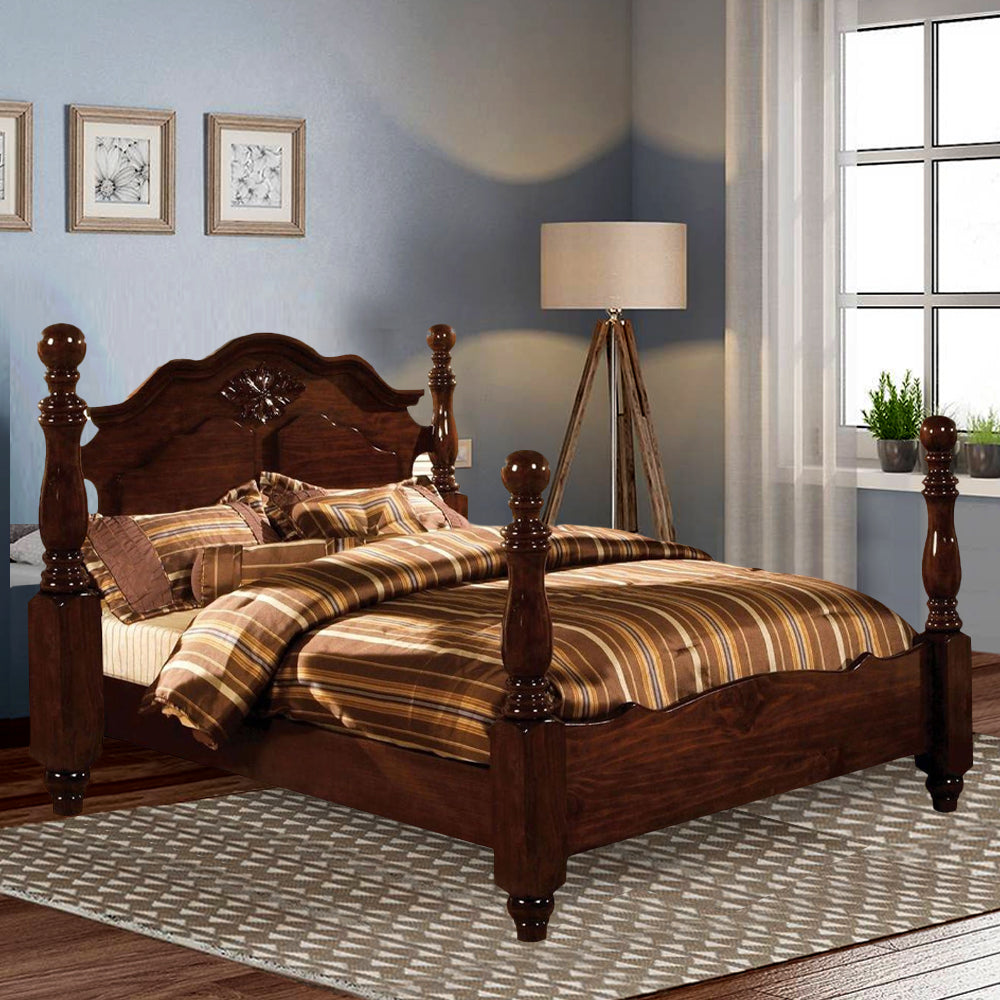 Tuscan II Cal.King Bed Glossy Dark Pine