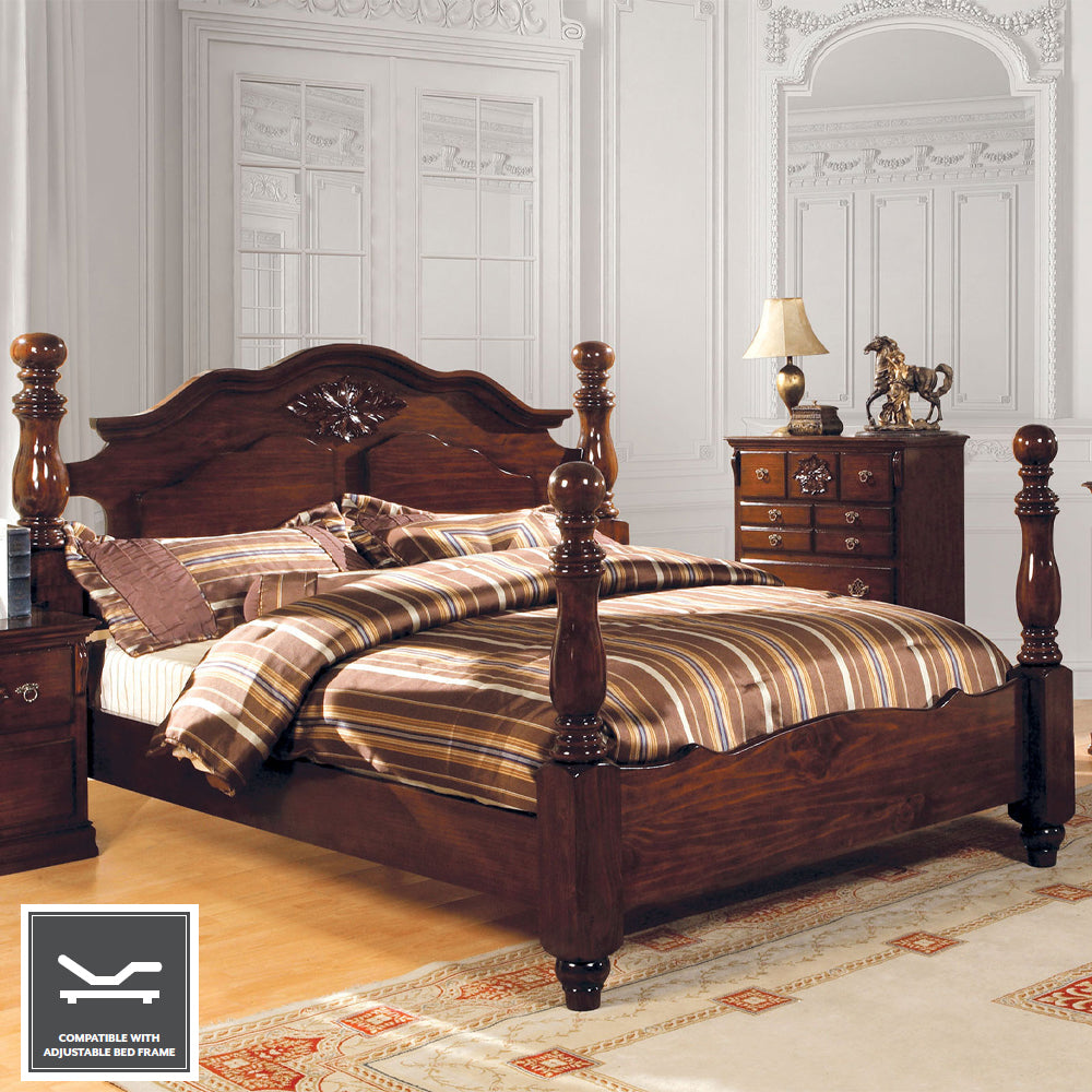 Tuscan II Cal.King Bed Glossy Dark Pine