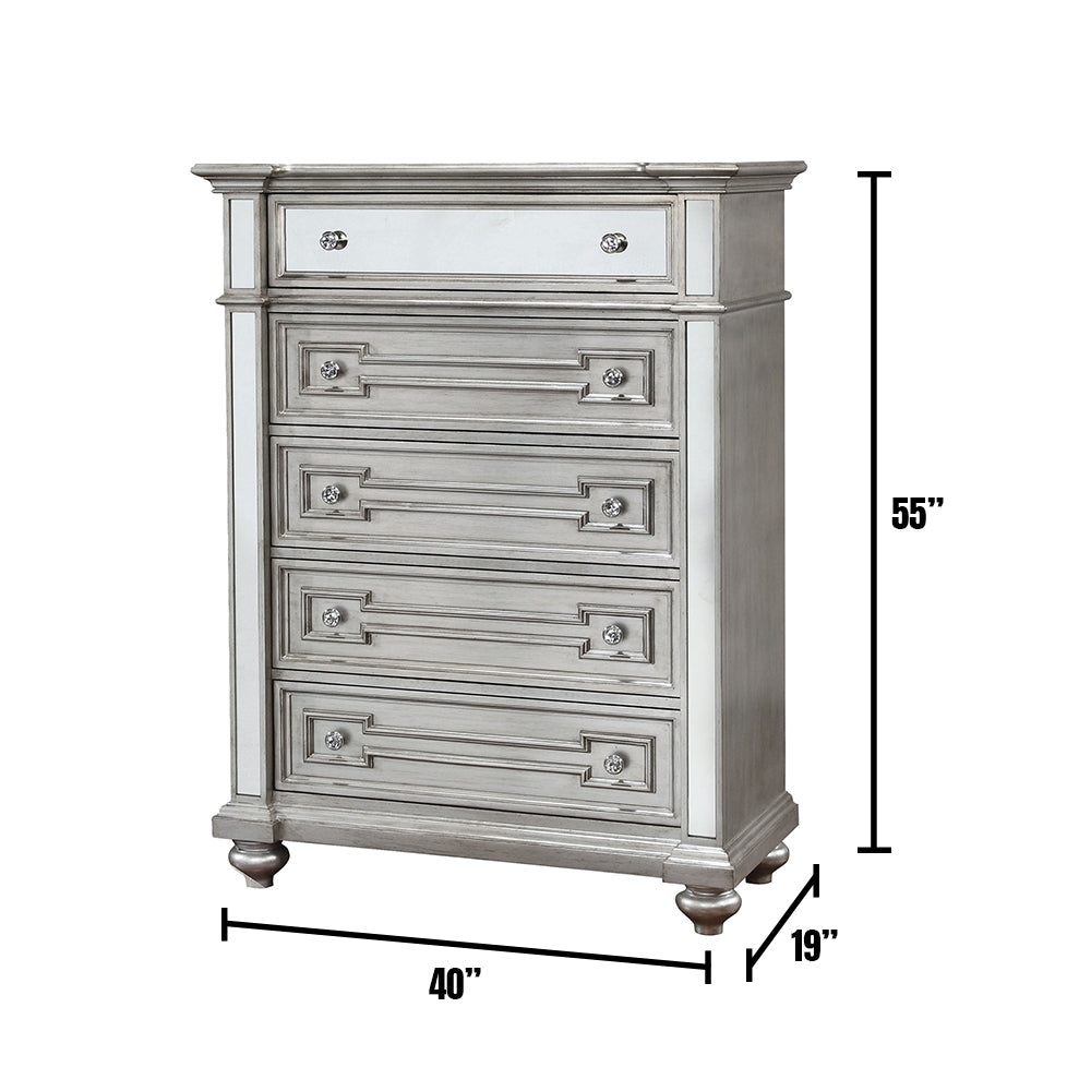 Salamanca I Chest in Silver Finish