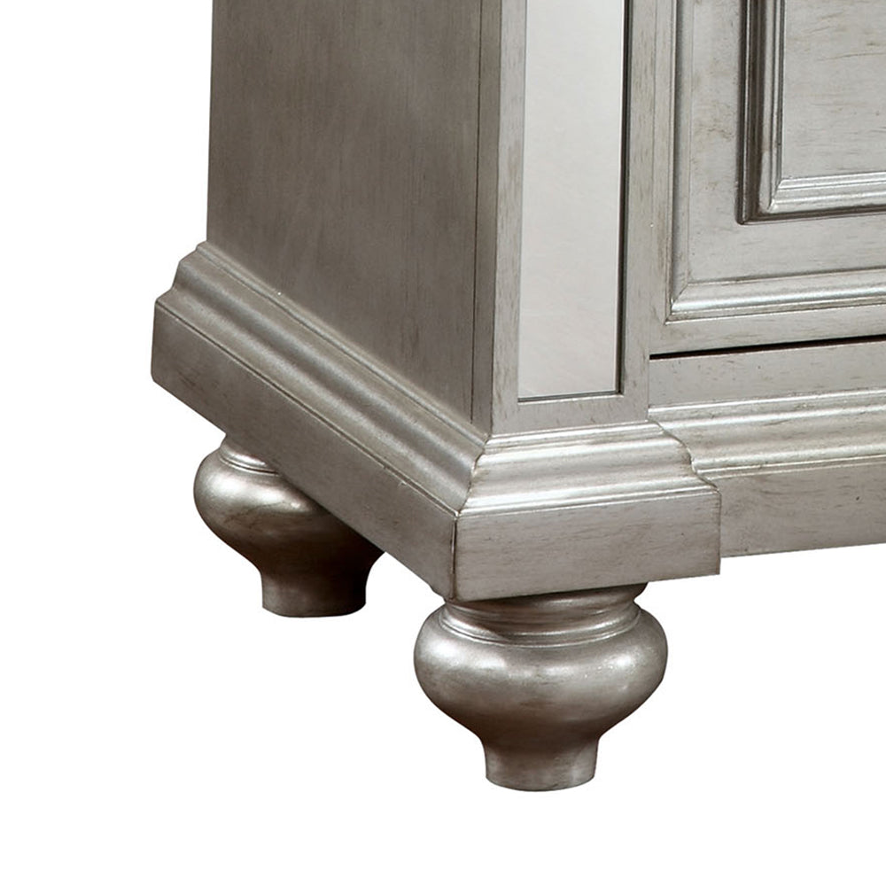 Salamanca Night Stand in Silver Finish