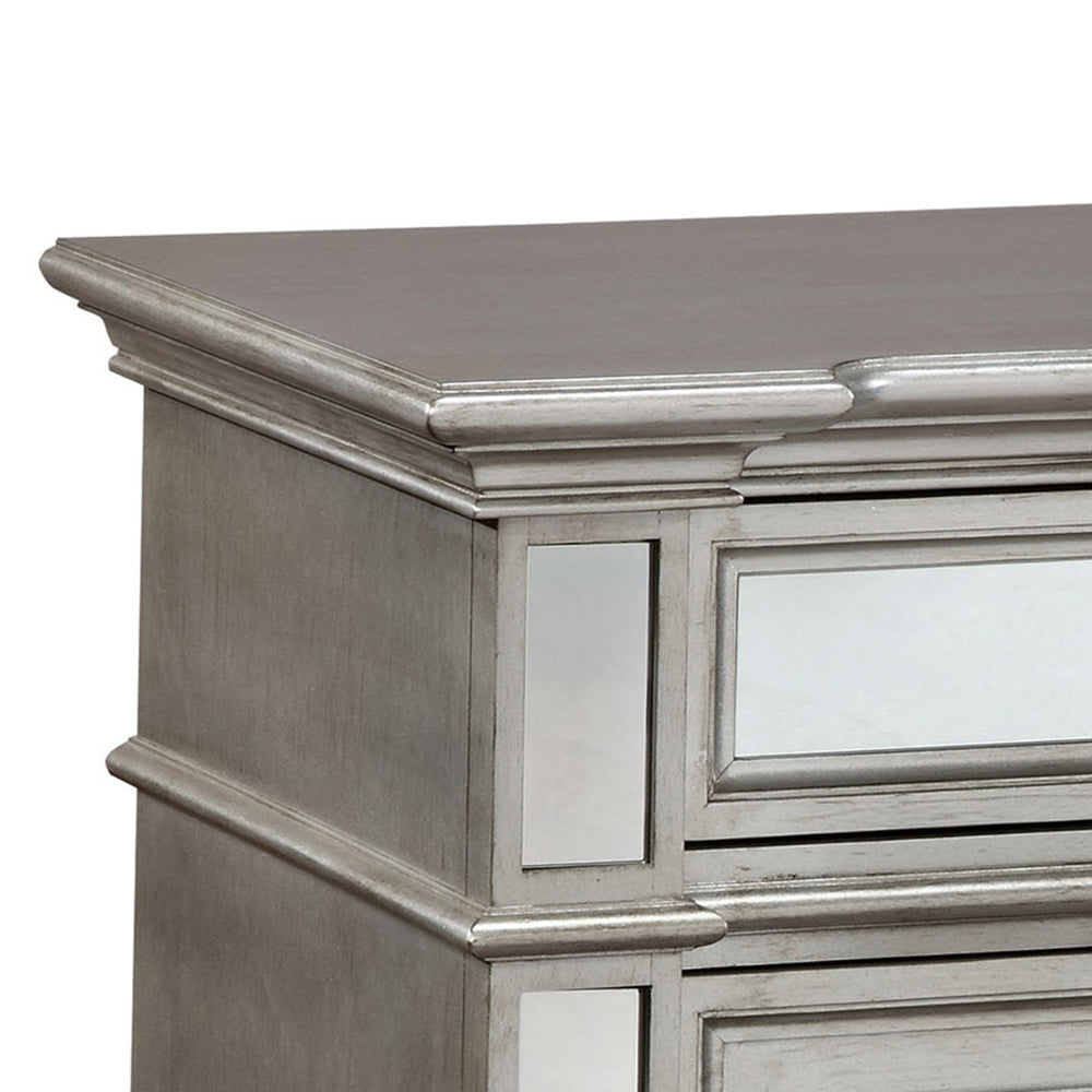 Salamanca Night Stand in Silver Finish