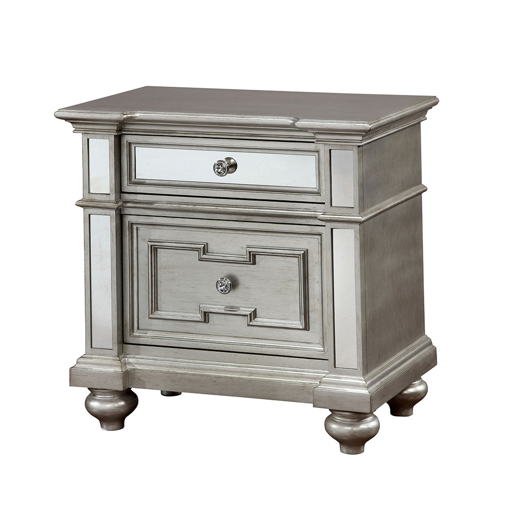 Salamanca Night Stand in Silver Finish