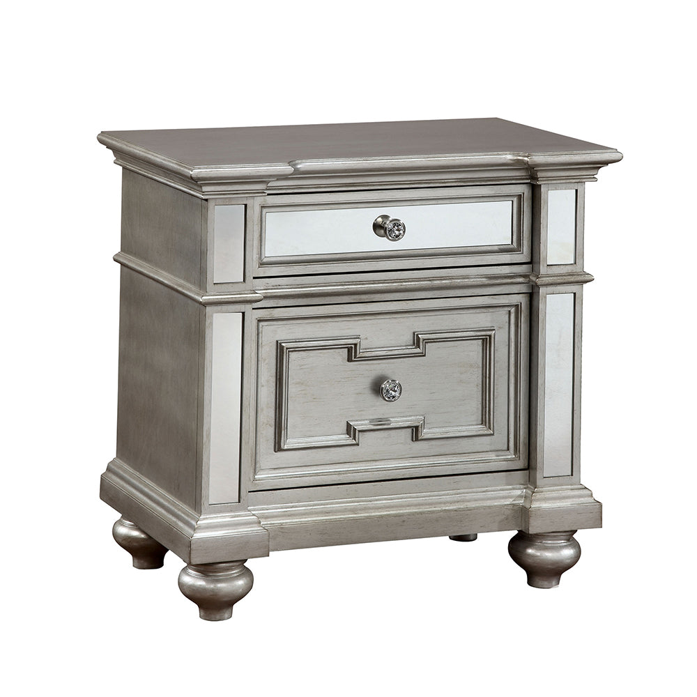 Salamanca Night Stand in Silver Finish