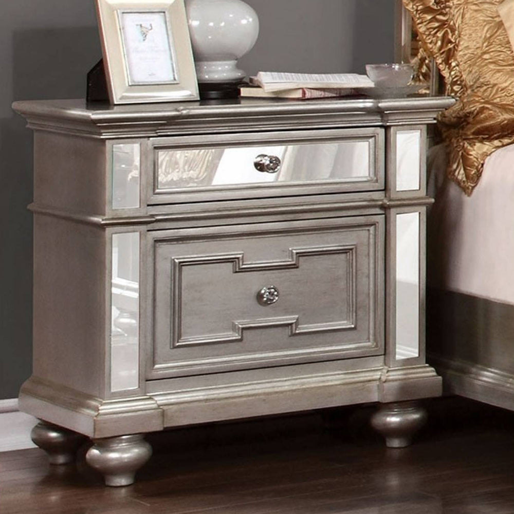 Salamanca Night Stand in Silver Finish