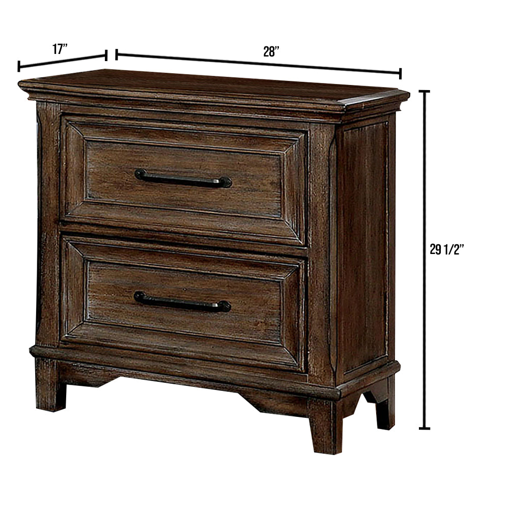 Oberon Night Stand in Rustic Oak finish