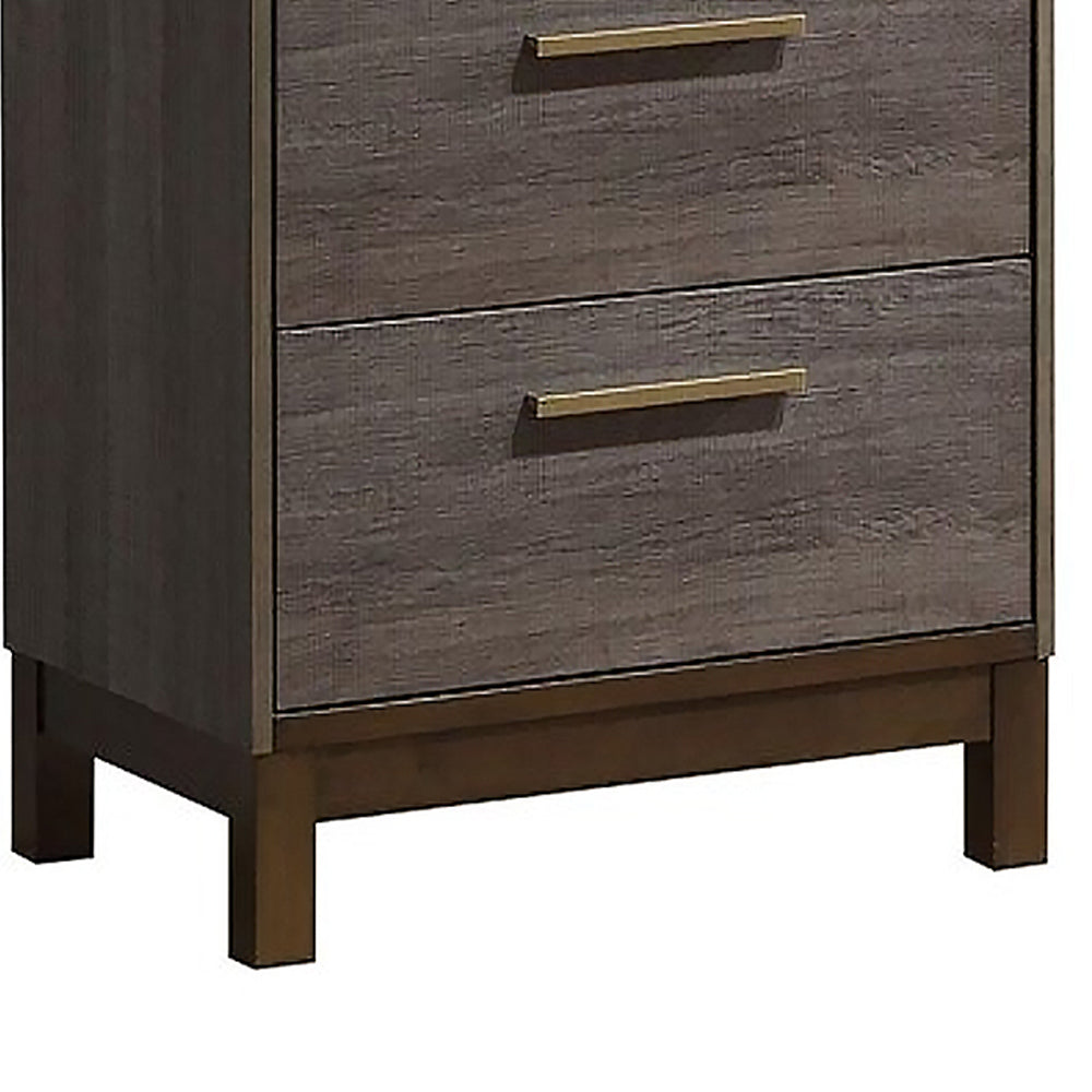 MANVEL Night Stand Two-Tone Antique Gray