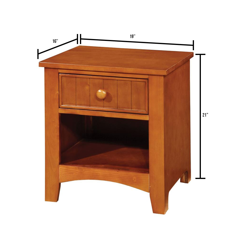 Omnus Night Stand in Oak finish