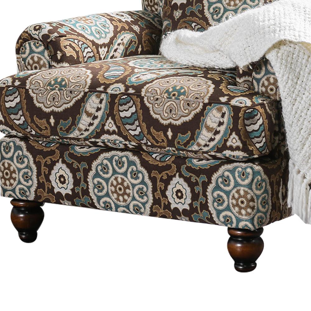 Amani Chair in Brown/Pattern Finish