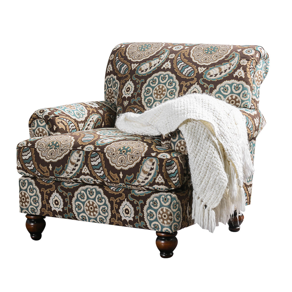 Amani Chair in Brown/Pattern Finish