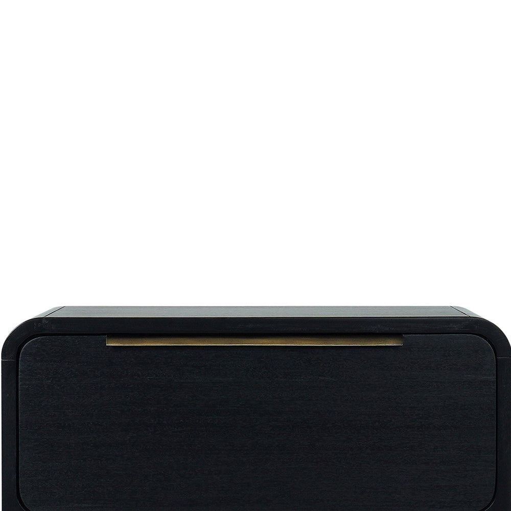 Ambrox Night stand with 2 drawers in Black & Antique Brass Finish