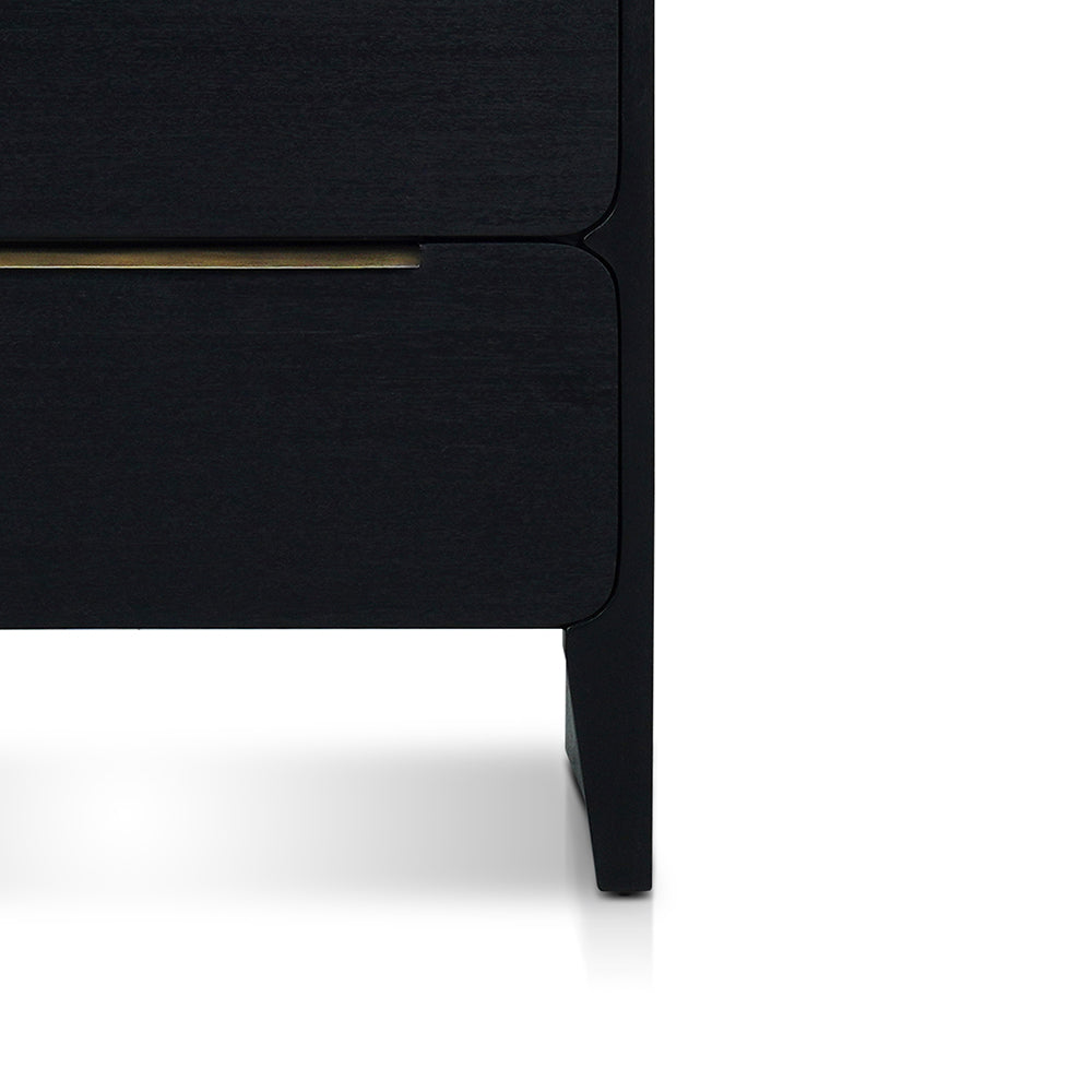 Ambrox Night stand with 2 drawers in Black & Antique Brass Finish