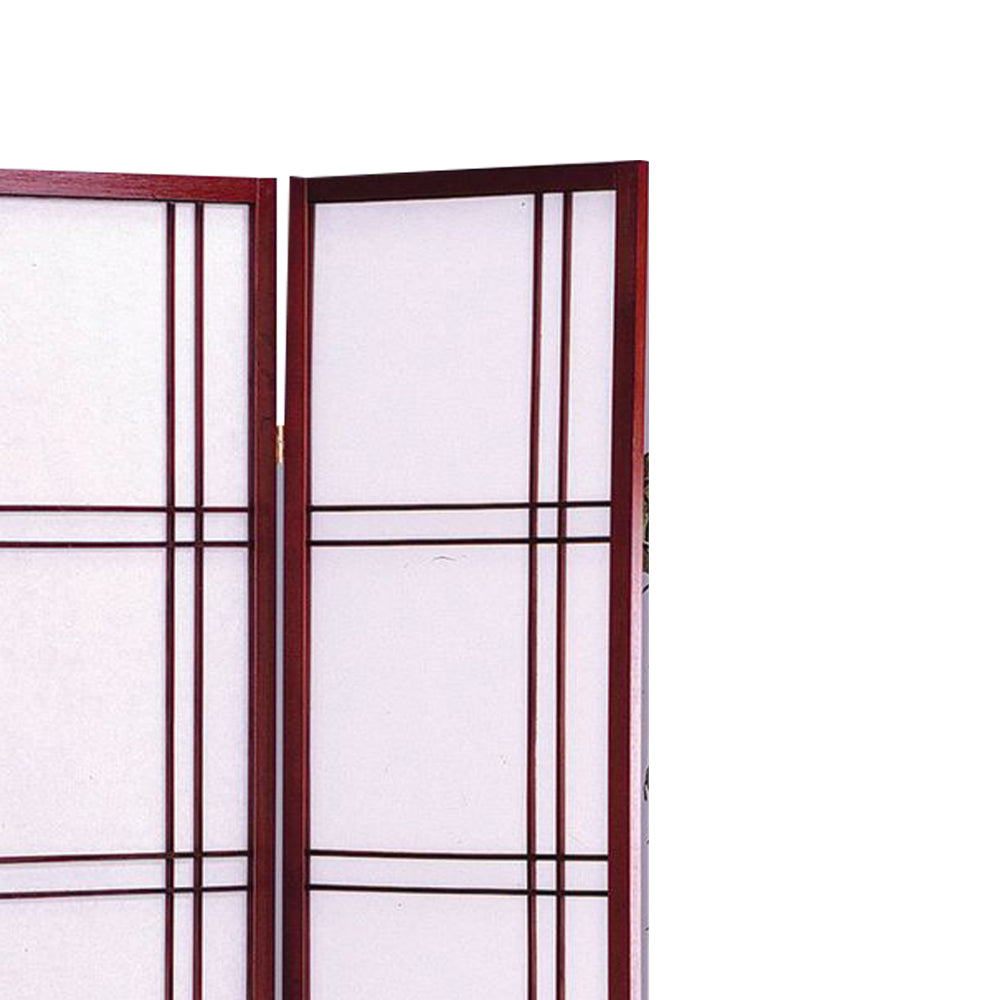 Boaz II Cherry color 3 panel screen