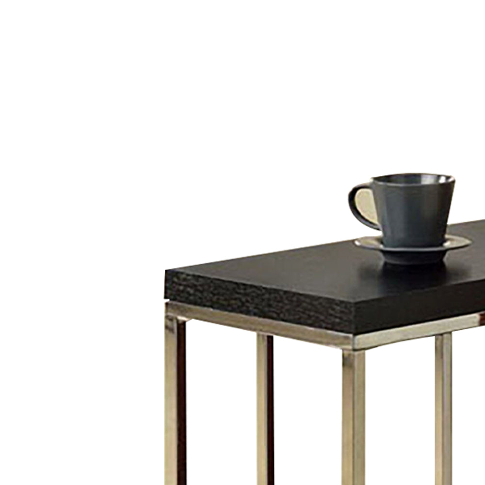 Atticuss Snack Table with black top and chrome legs