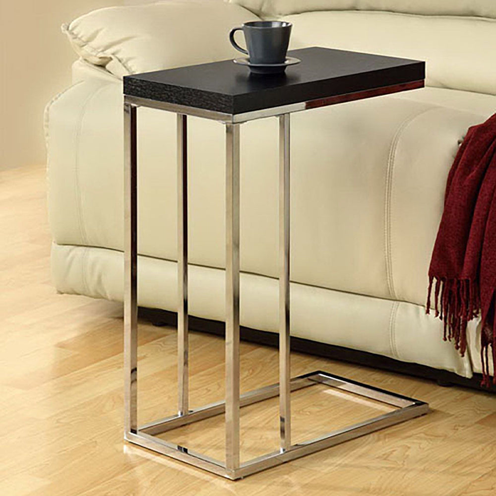 Atticuss Snack Table with black top and chrome legs