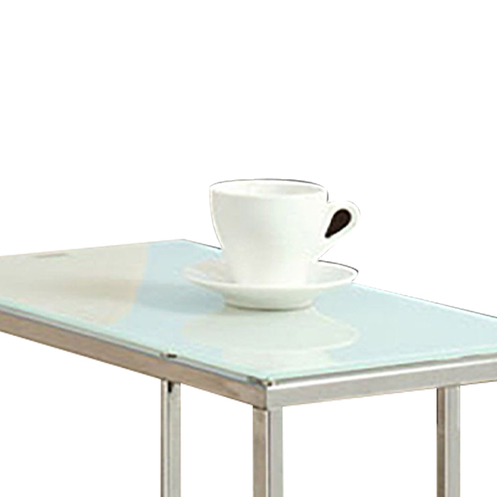 Atticuss II Snack Table with white top and chrome legs