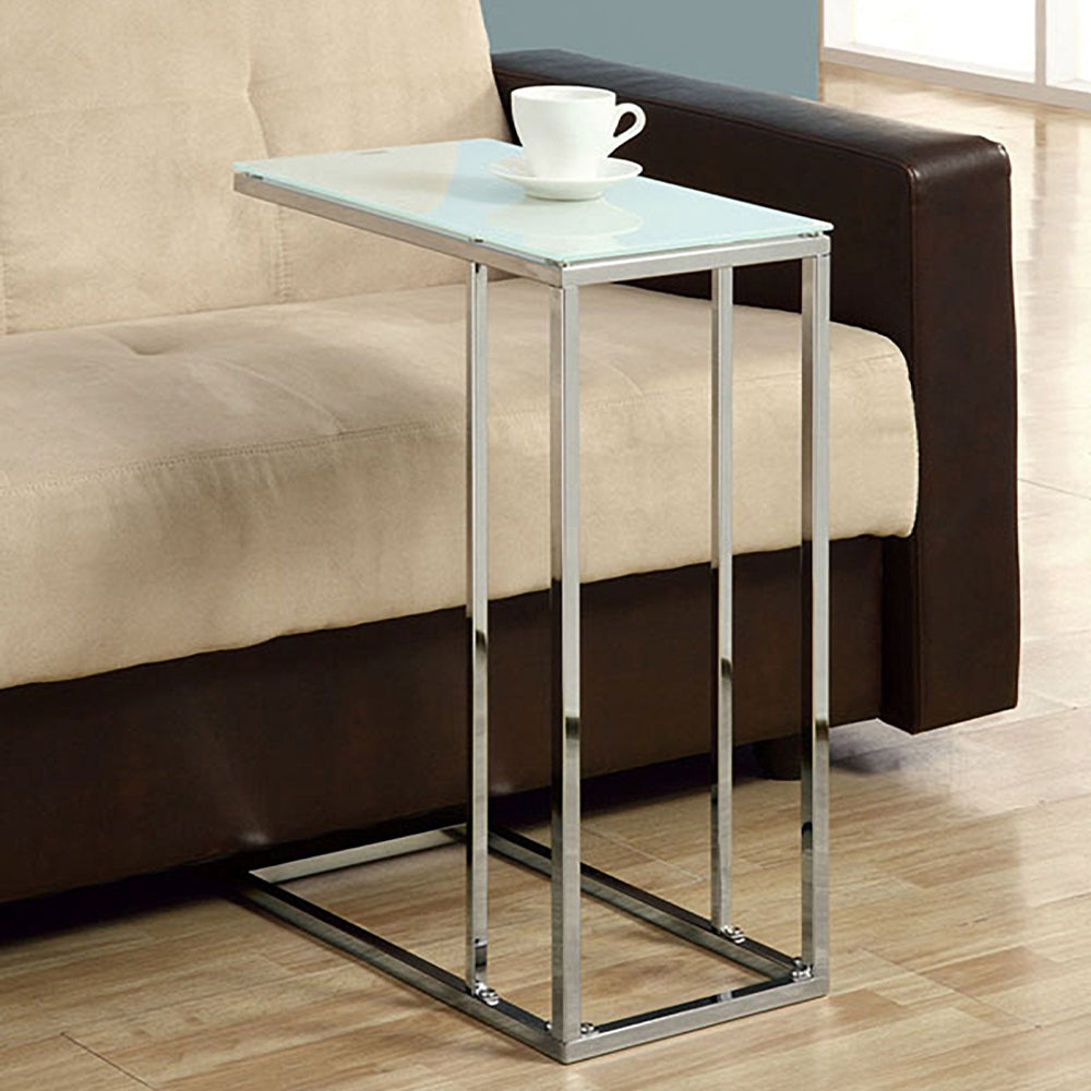 Atticuss II Snack Table with white top and chrome legs