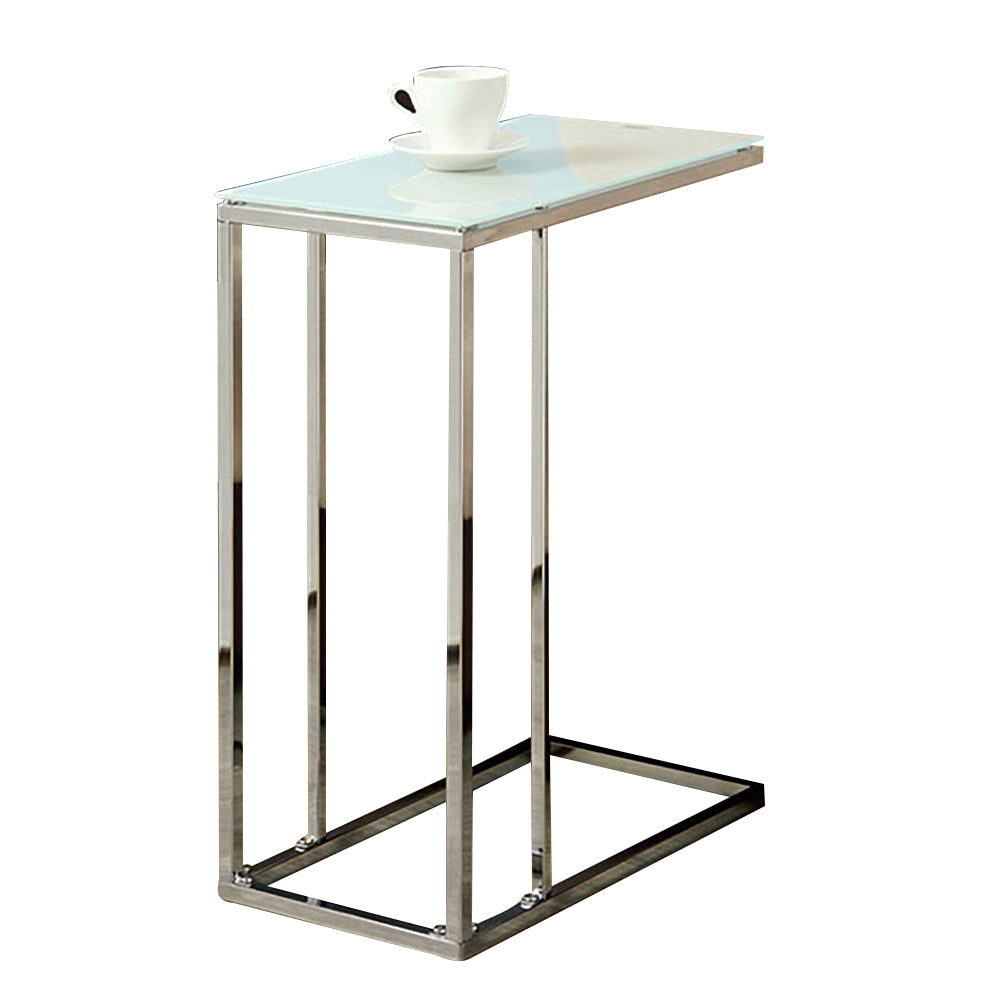 Atticuss II Snack Table with white top and chrome legs