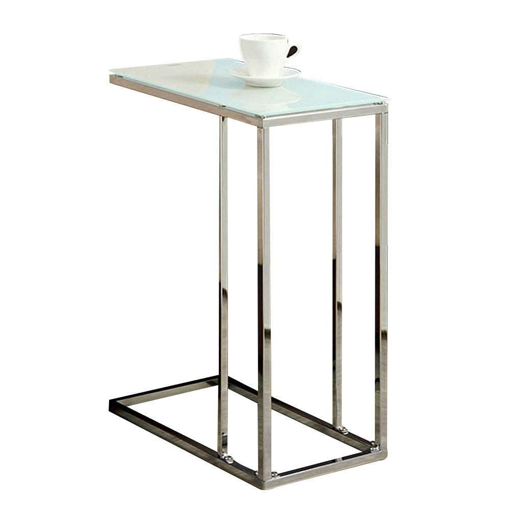 Atticuss II Snack Table with white top and chrome legs