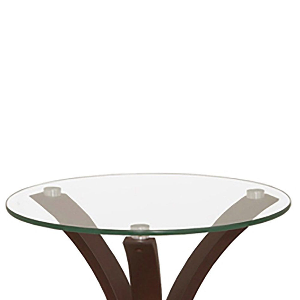 Ezrra Glass Side Table, Curved Base