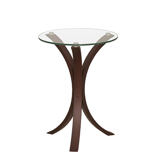 Ezrra Glass Side Table, Curved Base