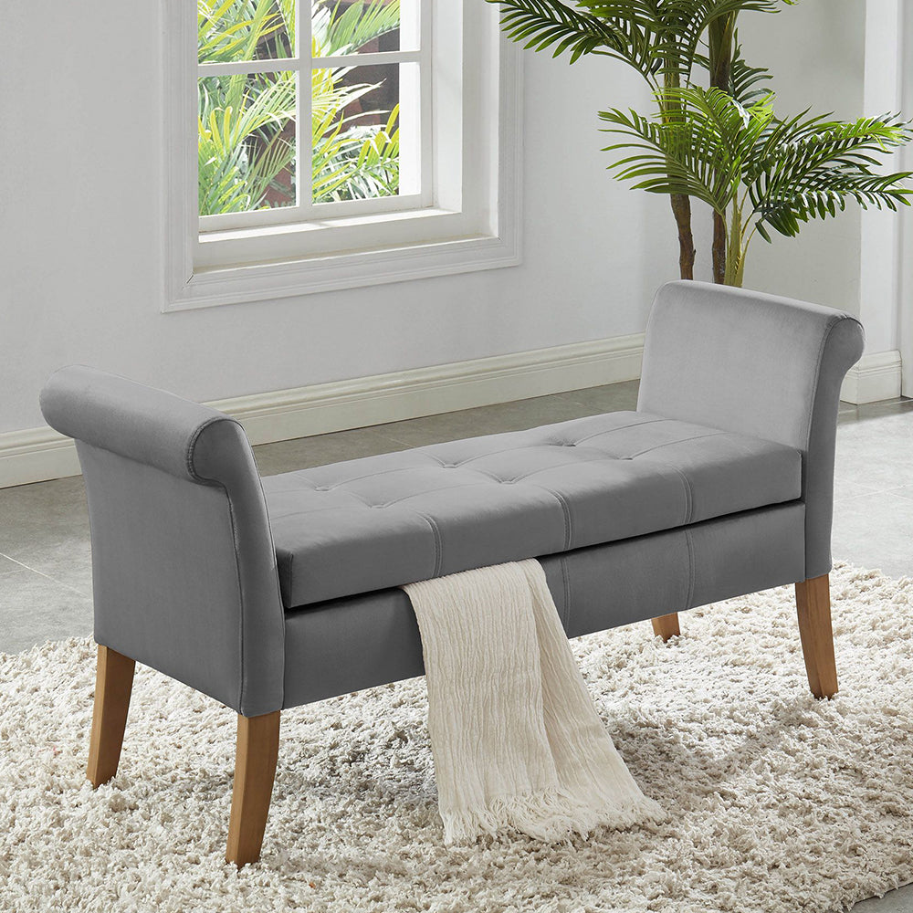 Finn I Gray Bench with storage