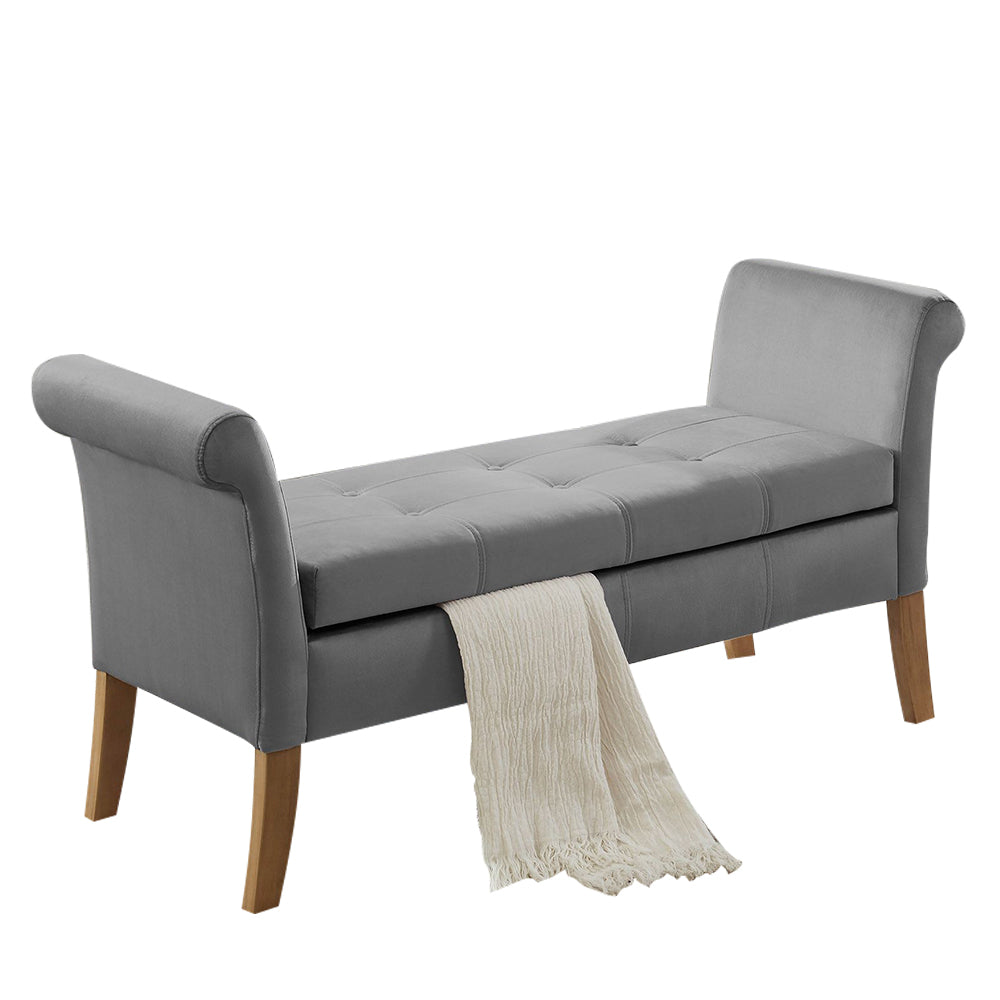 Finn I Gray Bench with storage