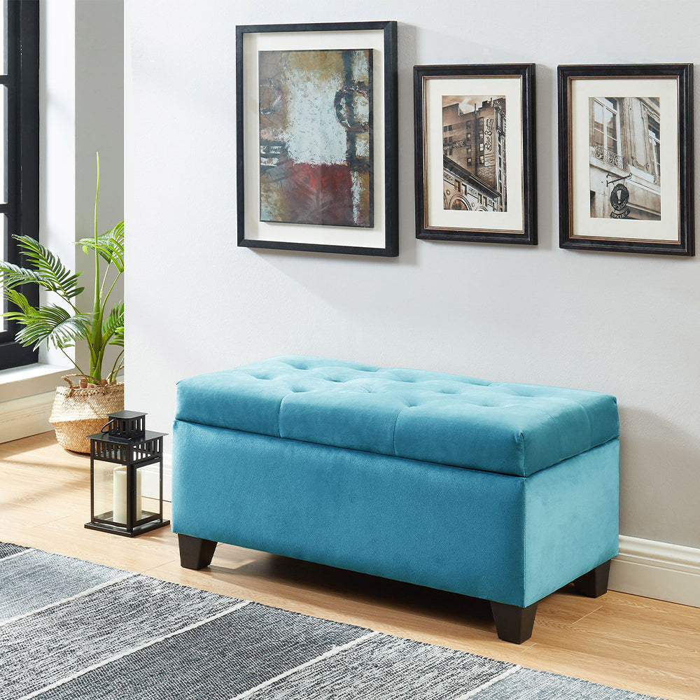 Silas Blue Storage bench/ottoman