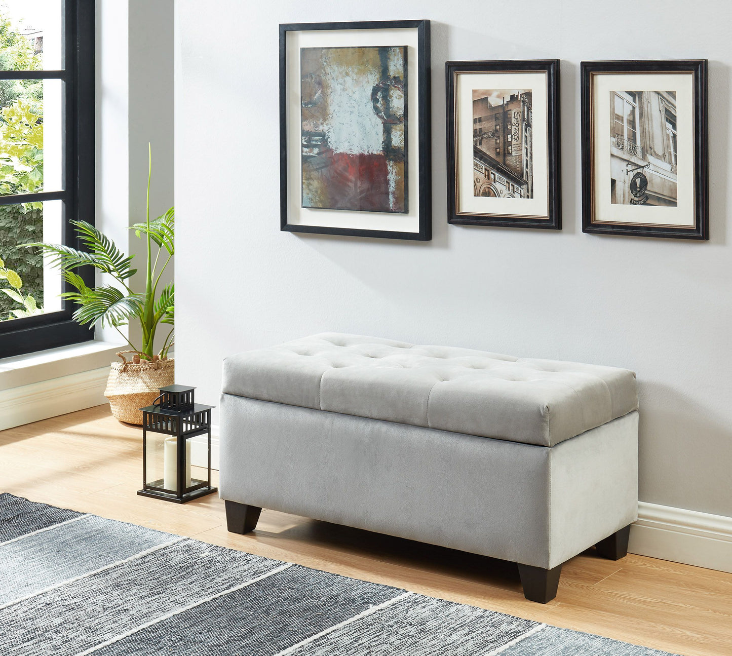 Silas I Gray Storage bench/ottoman