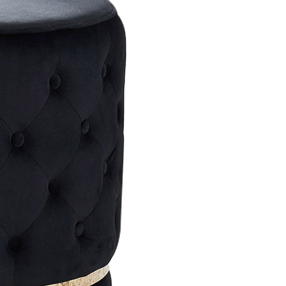 Luxxory Black Swivel Ottoman/Stool