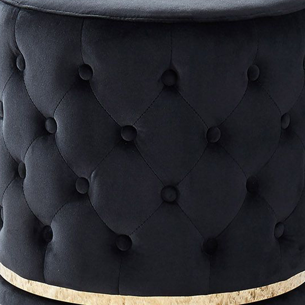 Luxxory Black Swivel Ottoman/Stool