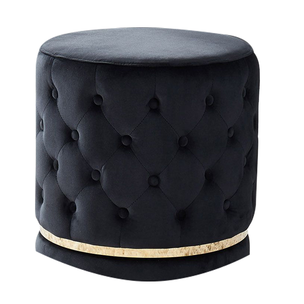 Luxxory Black Swivel Ottoman/Stool