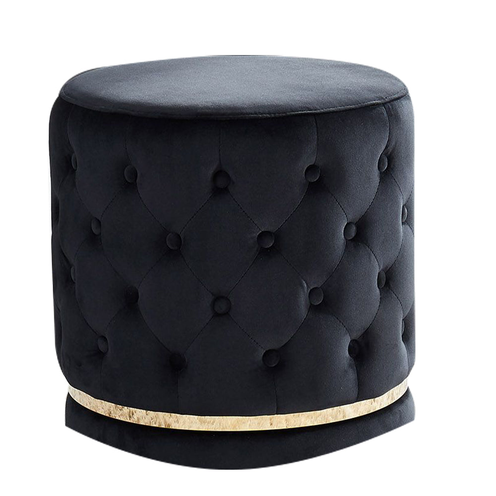 Luxxory Black Swivel Ottoman/Stool