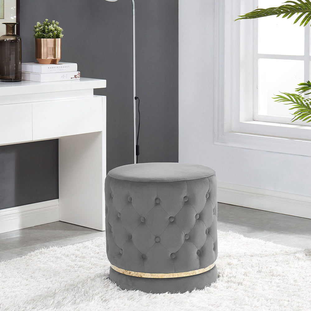 Luxxory II Gray Swivel Ottoman/Stool