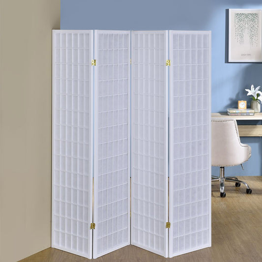 Massimo I White 4 panel shoji Screen