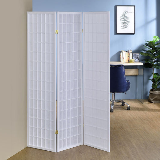 Massimo White 3 panel shoji Screen