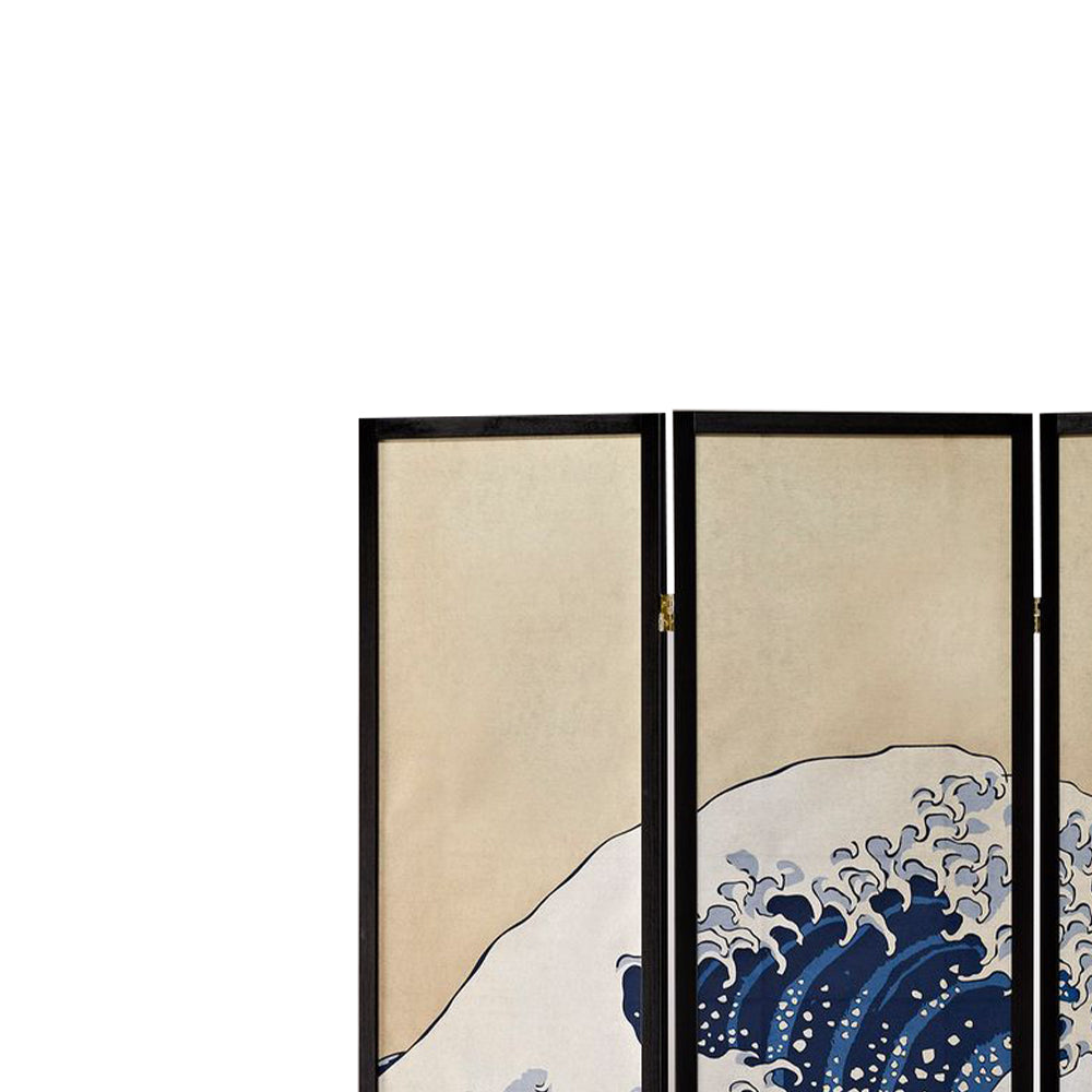 Blaize Great Wave 4 panel screen with black frame