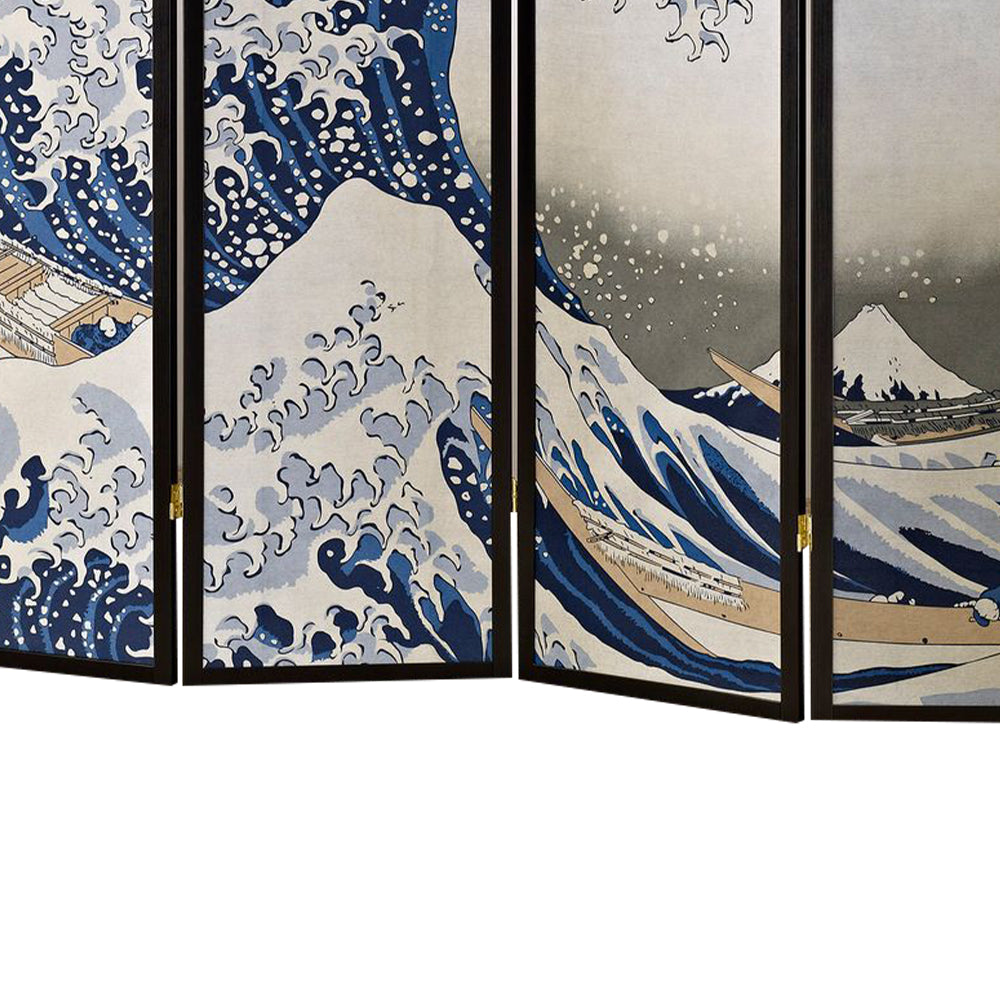 Blaize Great Wave 4 panel screen with black frame