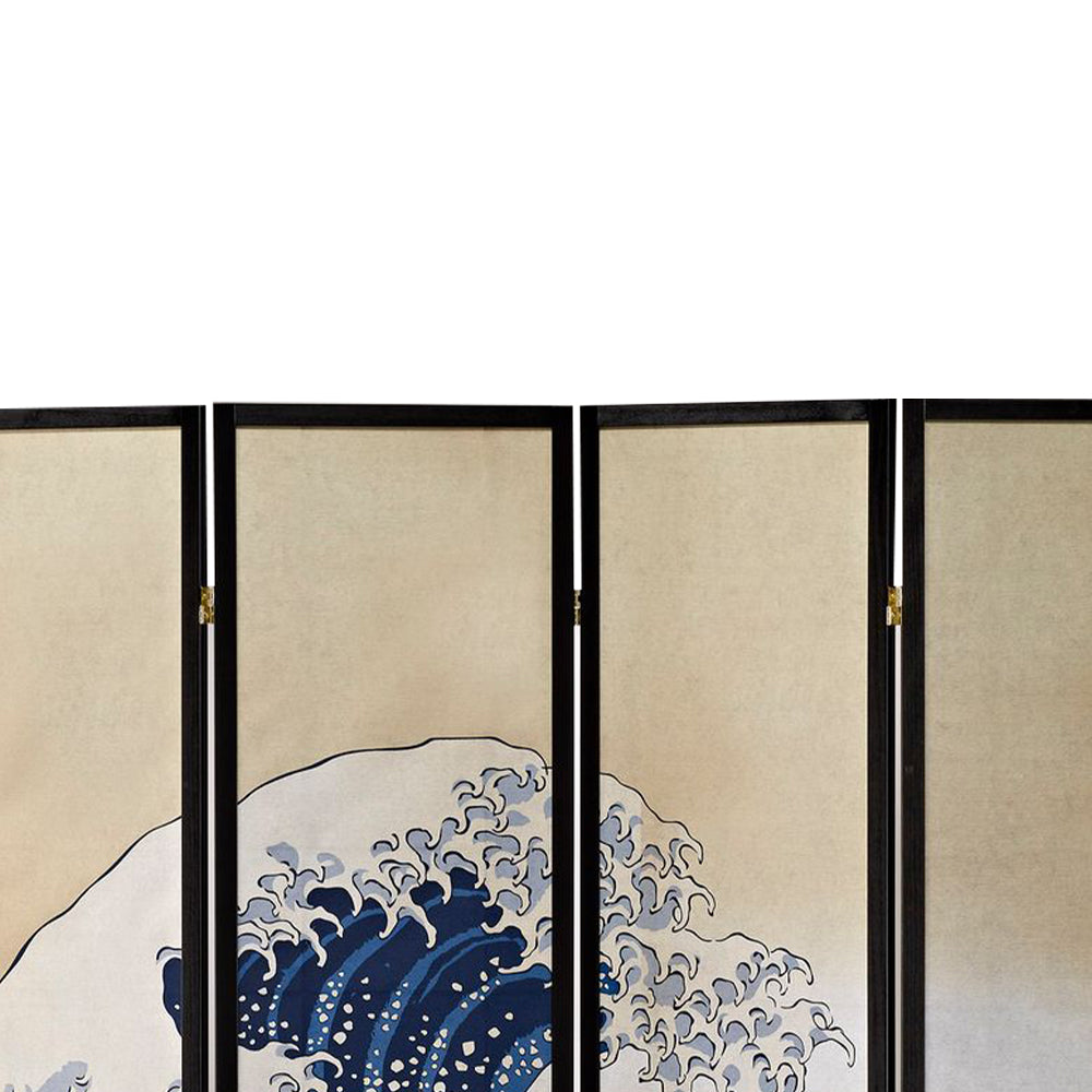 Blaize Great Wave 4 panel screen with black frame